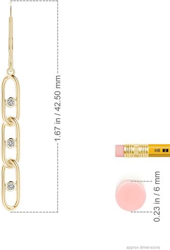 ANGARA Natural Diamond Paper Clip Earrings for Women in 14K Solid Gold/Sterling Silver | April Birthstone Jewelry Gift for Her | Birthday | Wedding | Anniversary in Saudi Arabia