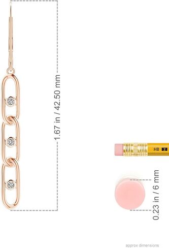 ANGARA Natural Diamond Paper Clip Earrings for Women in 14K Solid Gold/Sterling Silver | April Birthstone Jewelry Gift for Her | Birthday | Wedding | Anniversary in Saudi Arabia