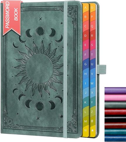 Password Keeper Book: Colorful Alphabetical Tabs, Internet Address Log, Contacts, Anniversaries, Birthdays. Ideal for Home Office.Blue,A5 (5.7"×8.4") in Saudi Arabia