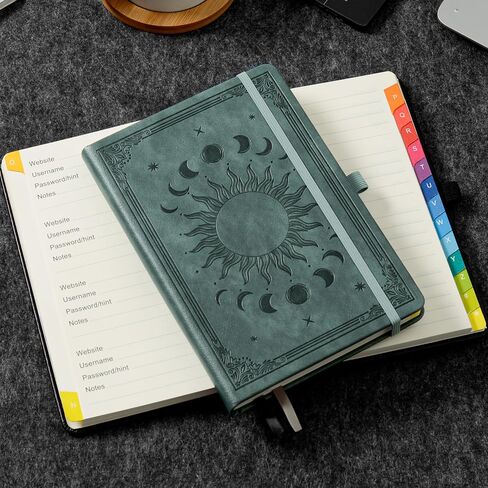 Password Keeper Book: Colorful Alphabetical Tabs, Internet Address Log, Contacts, Anniversaries, Birthdays. Ideal for Home Office.Blue,A5 (5.7"×8.4") in Saudi Arabia
