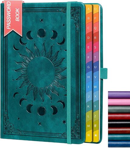 Password Keeper Book: Colorful Alphabetical Tabs, Internet Address Log, Contacts, Anniversaries, Birthdays. Ideal for Home Office.Blue,A5 (5.7"×8.4") in Saudi Arabia