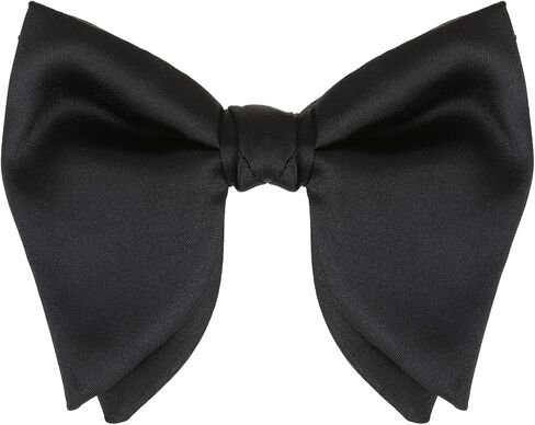 Tuxedo Bow Tie, Oversized Bow Ties for Men Big Black Bowtie Adjustable Oversize Horn Black Bow Ties for Men Pre Tied Bowtie Solid Color for Vintage Tuxedo Parties Wedding Graduation Formal Wear in Saudi Arabia