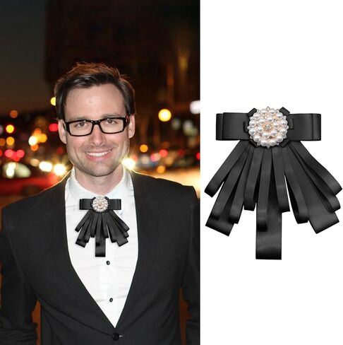 Womens Tie Black Pre Tied Bow Tie for Men/Women Ribbon Bow Tie for Party Wedding in Kuwait