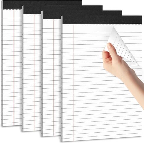 Legal Pads 5 x 8, Note Pads College Ruled, Small Notepads Colored, Micro Perforated Notepad, Double-Side Lined Paper Pads 4 Pack, 40 Sheets Per Writing Pad for Work School College Office Home in Saudi Arabia