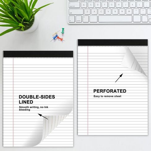 Legal Pads 5 x 8, Note Pads College Ruled, Small Notepads Colored, Micro Perforated Notepad, Double-Side Lined Paper Pads 4 Pack, 40 Sheets Per Writing Pad for Work School College Office Home in Saudi Arabia
