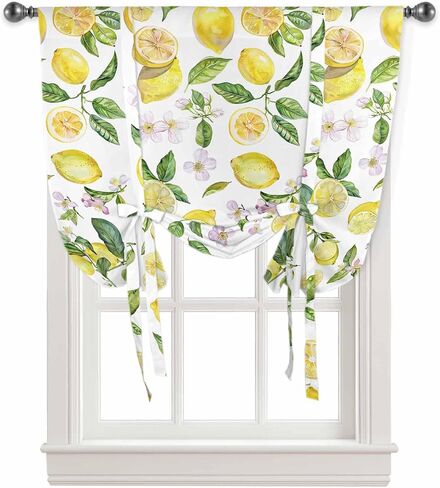 Independence Day Tie Up Curtain American Flag in Flying Butterflies Balloon Curtains for Kitchen,Eucalyptus Adjustable Tie-Up Window Shade Patriotic Stars Rod Pocket Curtain Panel,Red Blue,35x45in in Saudi Arabia
