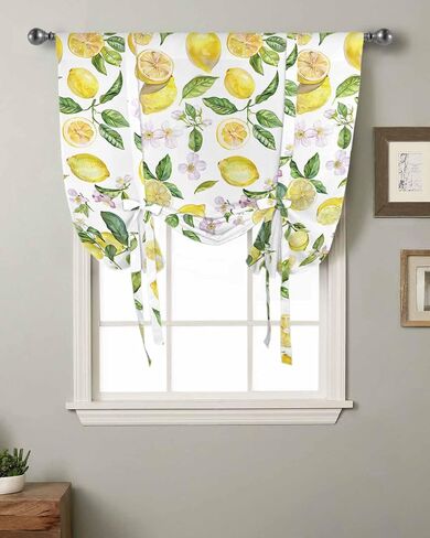 Independence Day Tie Up Curtain American Flag in Flying Butterflies Balloon Curtains for Kitchen,Eucalyptus Adjustable Tie-Up Window Shade Patriotic Stars Rod Pocket Curtain Panel,Red Blue,35x45in in Saudi Arabia