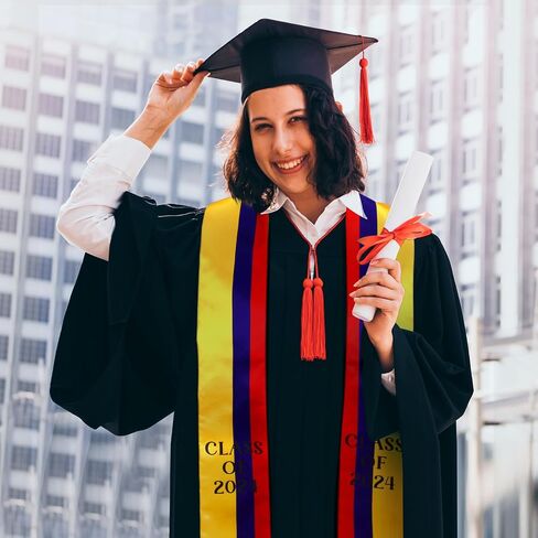 Colombia Graduation Stole Sash Class of 2024 Colombia Flag Stole Sash Countries Honor Stole Sash for Study Aboard International Colombia Student Accessories in Saudi Arabia