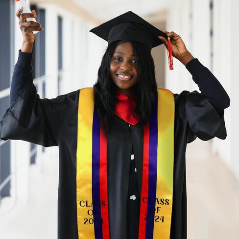 Colombia Graduation Stole Sash Class of 2024 Colombia Flag Stole Sash Countries Honor Stole Sash for Study Aboard International Colombia Student Accessories in Saudi Arabia