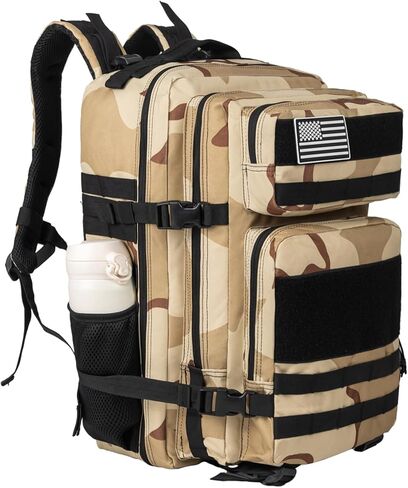 Tactical Backpack for Men and Women, 45L Large Capacity Military Backpack, Molle Backpack used for Outdoor Hiking, Fitness, Camping, Daily Work, Hunting in Kuwait