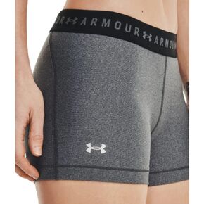 Under Armour Women's HeatGear Armour Shorty Shorts Gray/Black 3" (Small)