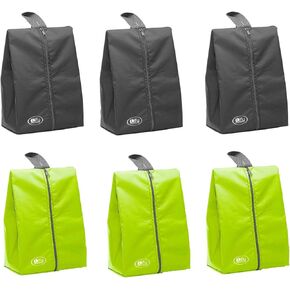 Lify Shoe Storage Organizer Bags Set, Waterproof Nylon Fabric with Sturdy Zipper for Traveling (6 Pack) (Navy Blue And Aqua Blue(Turquoise))