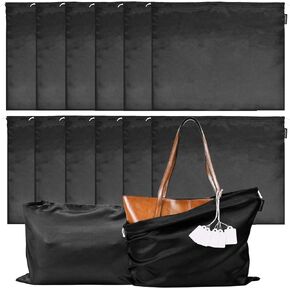 FEICHANGHAO 12 Pack Dust Bags for Handbags Storage Silk Cloth Bag With Drawstring Travel Storage Pouch for Handbag Purse Shoes Boots