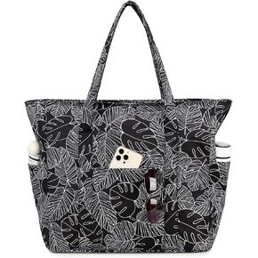 Octsky Large Beach Tote Bag Women Waterproof Sandproof Pool Bag with Zipper for Beach Gym Travel
