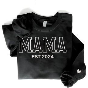 Regamor Embroidered Mama Sweatshirt Gifts For Mom Mama Shirts For Women Sweatshirt For Women Embroidered Mother Day 2023