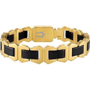 Bulova Men's Jewelry Icon Stainless Steel and Black Ceramic