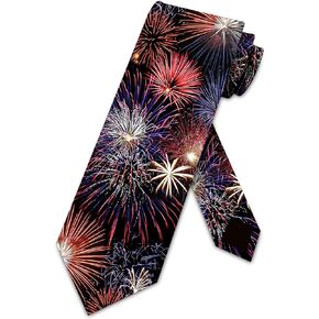 Three Rooker Fireworks Ties Patriotic Necktie 4th of July