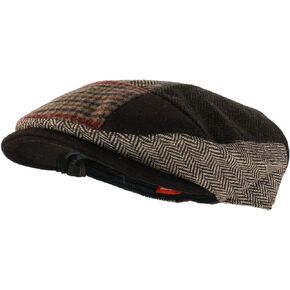 Ted & Jack - Tweed Patchwork Newsboy Driving Cap with Quilted Lining