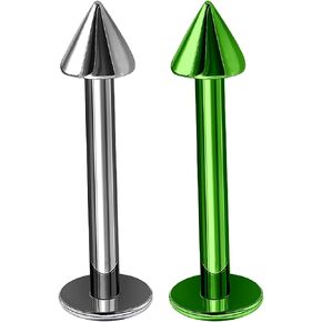 2PCS Titanium Labret 16g 3mm Cone Monroe Tragus Vertical Labret Cartilage Earrings Lip Piercing Jewelry Pick Size and Color