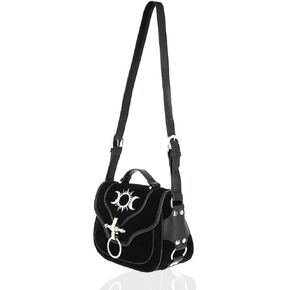 Restyle Triple Goddess Pagan Bag Moon Phases Gothic Wicca Vegan Suede Handbag in Saudi Arabia