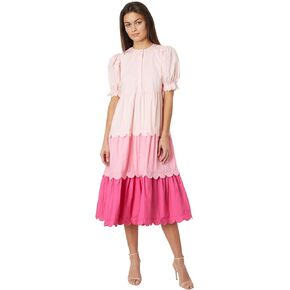 English Factory Women's Colorblock Scallop Dress