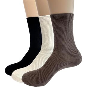 TeenFighter 3 Pairs Ultra-Soft Neutral Cotton and Wool Blend Socks - Athletic Aesthetic Crew Socks for Women and Girls