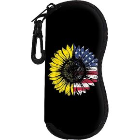 Sunglasses Soft Case Ultra Light Portable Neoprene Zipper Eyeglass Case Travel Pouch with Belt Clip for Men Women