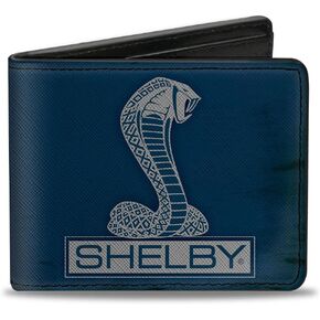 Buckle-Down Men's PU Bifold Wallet-Shelby Tiffany Box Weathered Navy/Gray, Multicolor, 4.0" x 3.5"