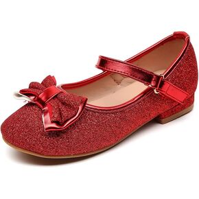 أحذية Chiximaxu للفتيات Mary Jane Shoes لامعة لحفلات الزفاف وأحذية مسطحة للحفلات