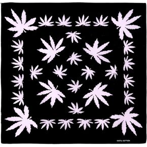 Marijuana Hemp Leaf Logo 420 Weed Black Bandana