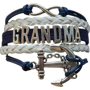 Infinity Collection Grandma Charm Bracelet, Nautical Anchor Bracelet, Sailor Bracelet, Nautical Jewelry Grandma Jewelry, Great Grandma Gif