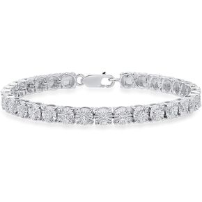 Dazzlingrock Collection 0.25 Carat (ctw) Round White Diamond Ladies Tennis Bracelet 1/4 CT, Sterling Silver