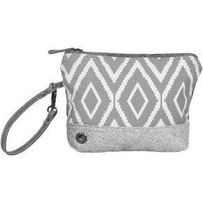Myra Bag Blaze Upcycled Canvas & Leather Wristlet Pouch Bag S-1330