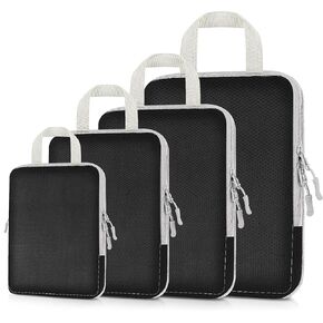 Compression Packing Cubes - Travel Accessories Packing Organizer, Lightweight Luggage Travel Bag, Space Saving Travel Essentials for Suitcases(6Pack-Black)