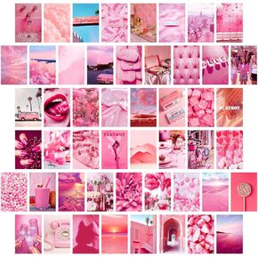 50 Pack Wall Collage Kit,Colorful Aesthetic Photo Collages, 4"x 6" Postcards Sets Wall Photo Collage (Black Charm)