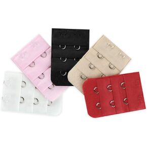 Allegra K Woman 3 x 2 Hook Bra Extenders Strap Extention Light Pink Beige Black 5 Pcs
