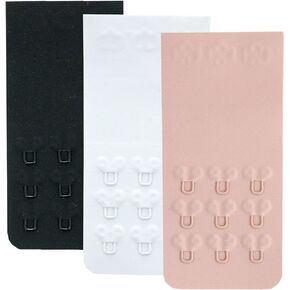 Women's Seamless 3 Hook Bra Extender Comfortable Bra Hook Extender Bra Strap Extension, 3 Pieces