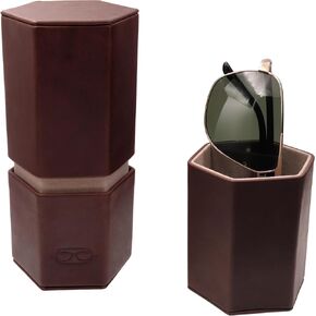 Eyeglasses Holder desk stand | 2 in 1 - Sunglasses case opens to a double nightstands w/microfiber bag and cloth