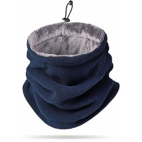 LumiSyne Winter Neck Warmer Soft Fleece Lining Adjustable Neck Gaiter Thicken Thermal Snood Face Mask Covering Tube Scarf