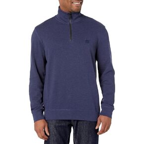 BOSS Men's Patch Logo French Terry Quarter Zip Up Sweatshirt