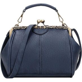 Women Wedding Vintage Pu Handbag - Kiss Lock Antique Minimalist Purse