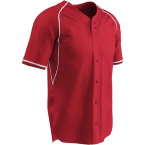 CHAMPRO Men's Cycle 2 Faux Button Baseball/Softball Jersey