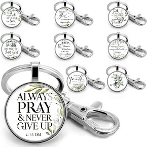 Fumete Christian Keychain Bulk Bible Verse Religious Keychain Scripture Quote Inspirational Gifts Supplies for Men Women