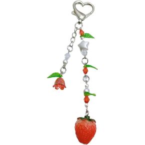 AGEN KGEN Aesthetic Y2K keychains Cute Butterfly Star Strawberry Bear Guitar Keychains Charms for Women Girls Bag Purse Gifts