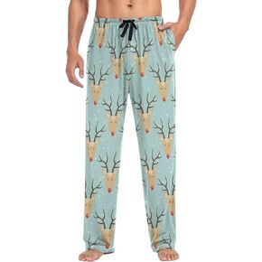 visesunny Stylish Men's Pajama Pants 100% Cotton Lounge Soft Warm Sleepwear Pants PJ Bottoms Drawstring and Pockets