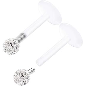 قطعتان من اقراط ثقب الشفاه الشفافة من بيوفليكس قياس 16 5/16 8 ملم، اقراط ثقب مونرو 2875, غير متوفر, ان ايه in Kuwait