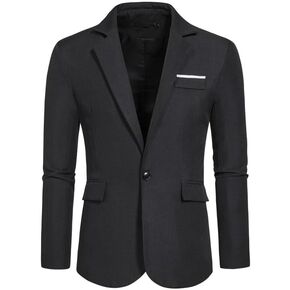 Mens Casual Blazers Sport Coats 1 Button Slim Fit Suit Jackets Lightweight Jackets Stylish Notched Lapel Blazers