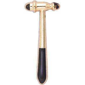 Knighthood Medical Reflex Hammer Shape Lapel Pin Brooch (Golden and Black) (Zinc Alloy)