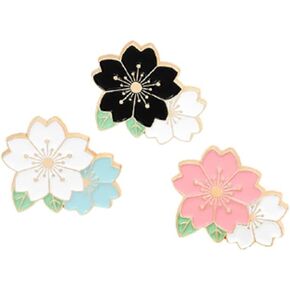 4pcs Cherry Blossom Brooch Pins Cute Flower Cherry Blossom Enamel Lapel Pin for Teen Girls Women Jewelry Gifts Friendship