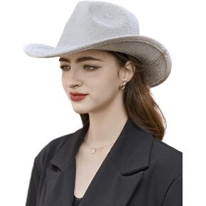Western-Cowboy-Hat Cowgirl-Hat for Men Women - Classic Felt Fedoras with Rhinestones Decor Band for Party Stage Daily Wear
